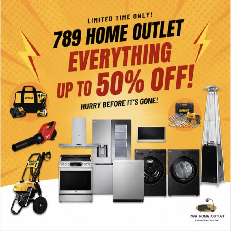 Limited time only — 789 Home Outlet everything up to 50% off retail