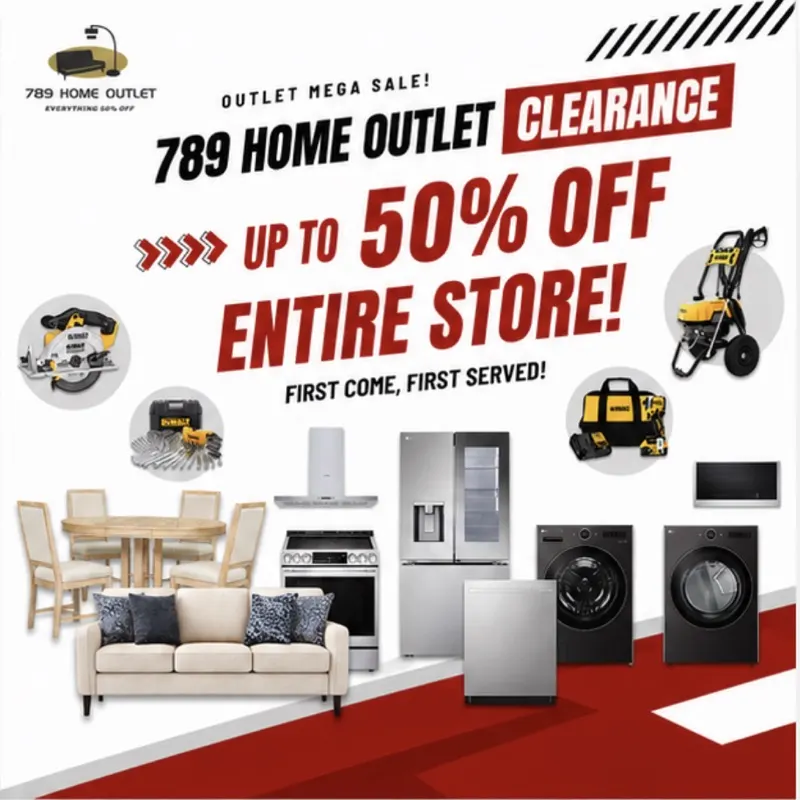 789 Home Outlet mega sale clearance — up to 50% off entire store
